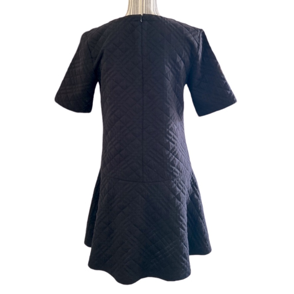 LOFT Quilted Drop Waist Black Dress, Size S - Picture 3 of 3